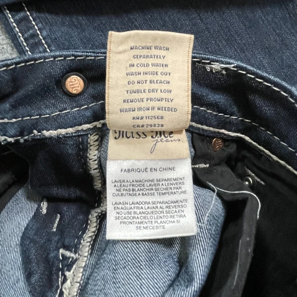 Miss Me Women's Bling Demin Embroidered Jeans Size 27 Embellished Peace Groovy - Picture 16 of 16